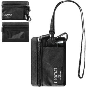 Slim RFID Blocking Zippered Lanyard Wallet - Compact ID Holder & Coin